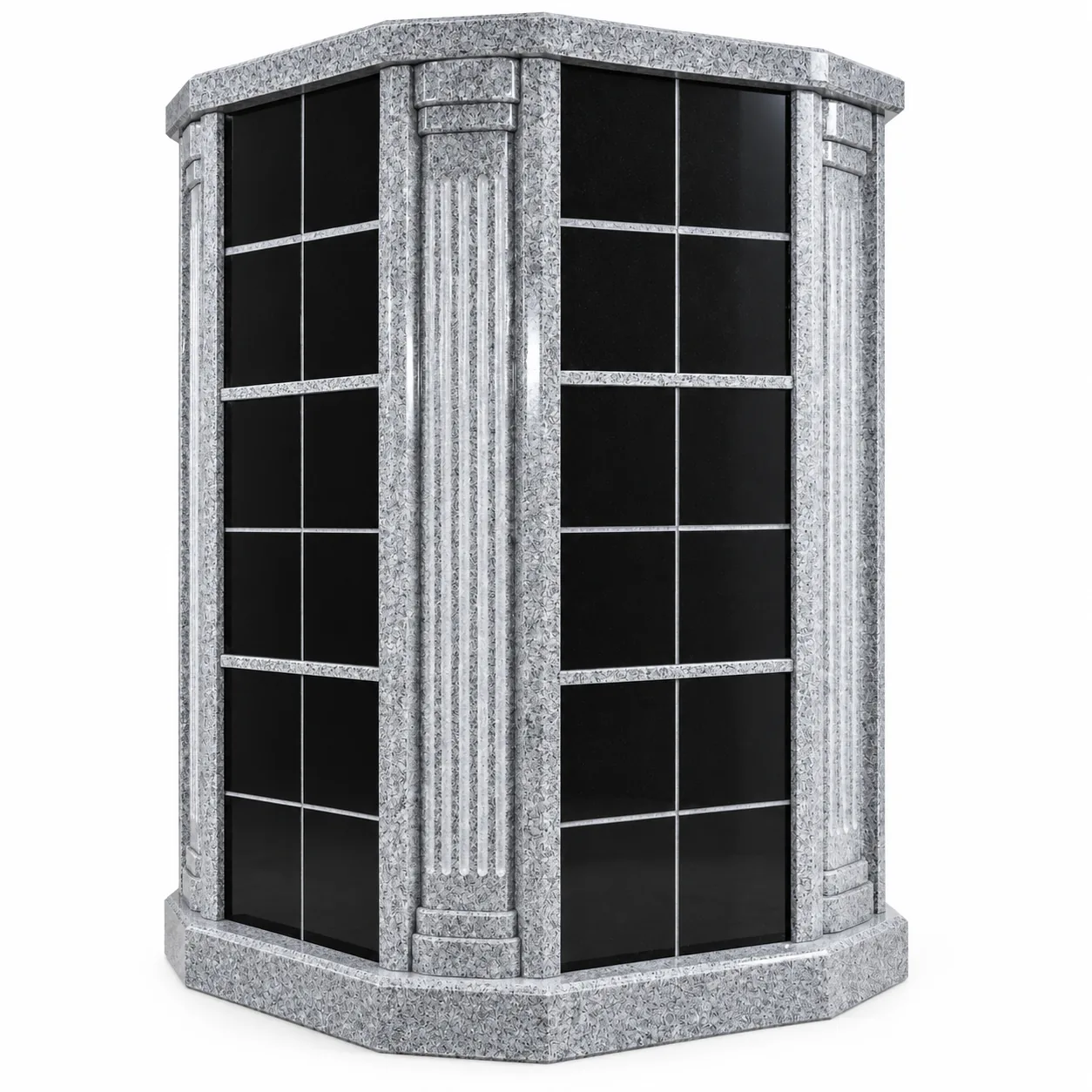 Grey and Black Granite 72 niches Granite Columbarium headstone for cemetery application thumbnail 4