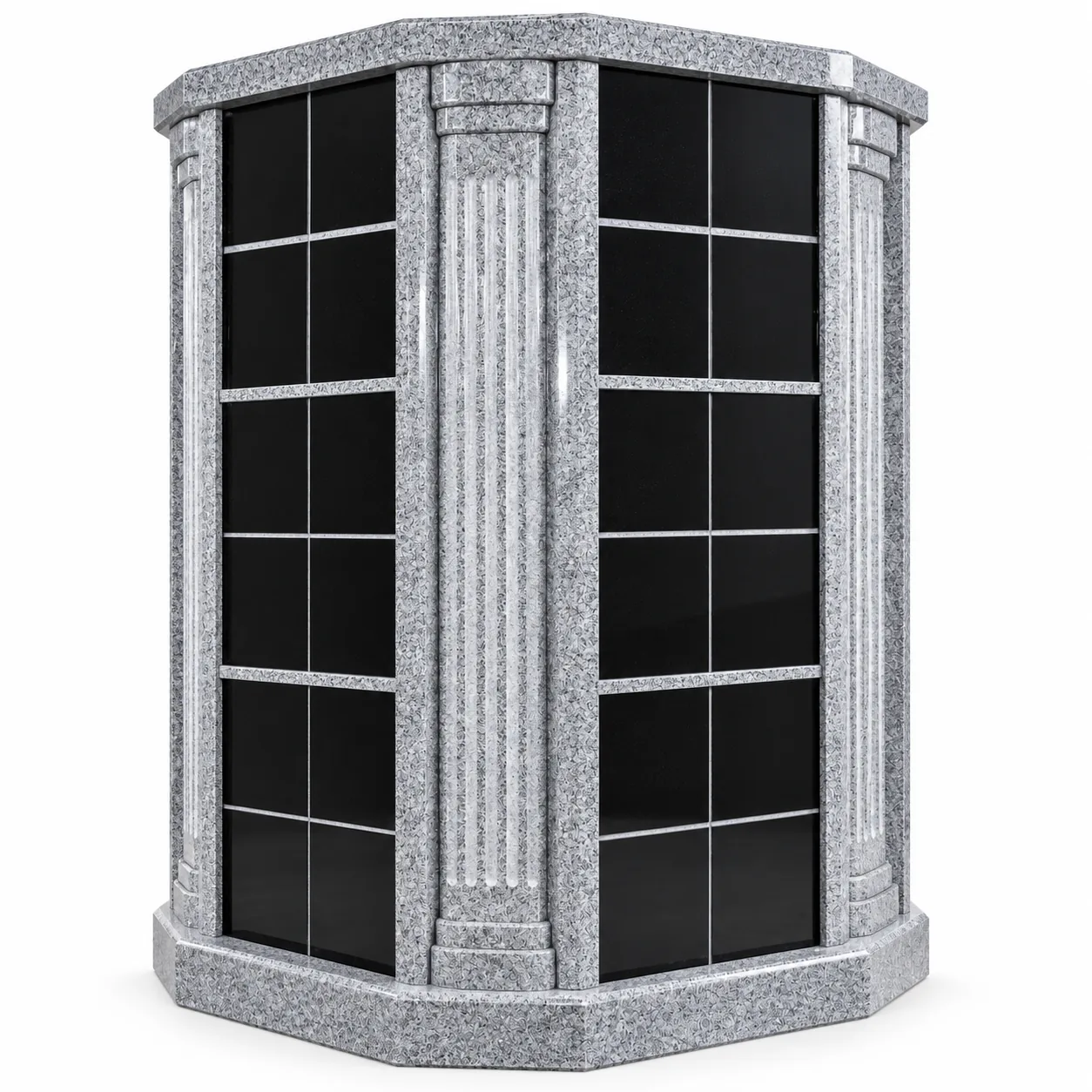Grey and Black Granite 72 niches Granite Columbarium headstone for cemetery application thumbnail 1