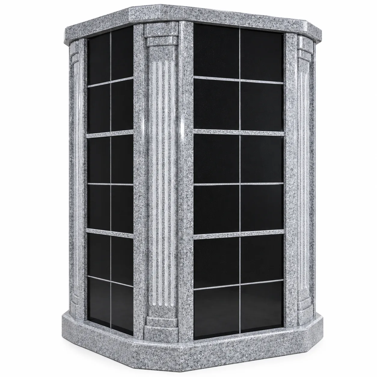 Grey and Black Granite 72 niches Granite Columbarium headstone for cemetery application thumbnail 3