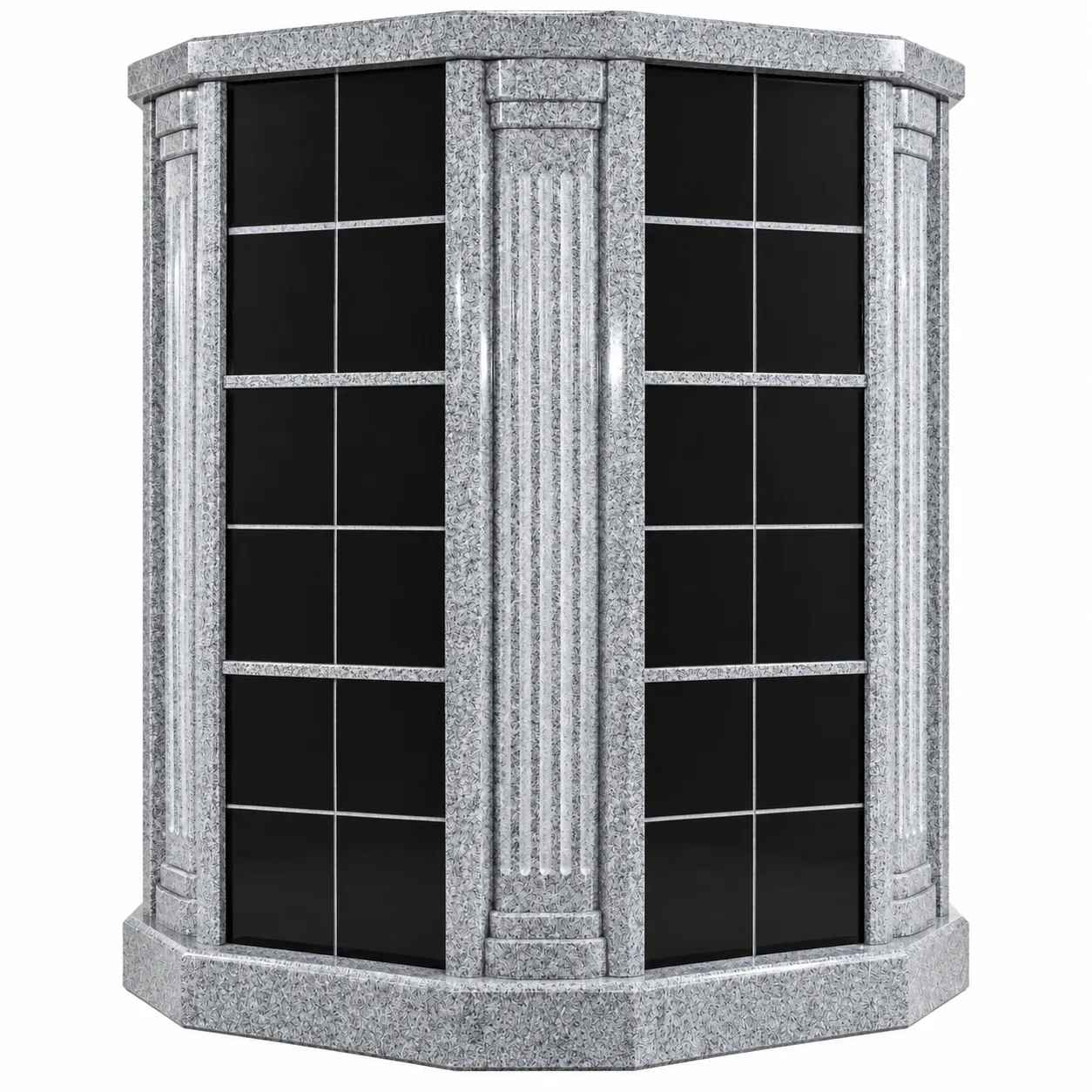 Grey and Black Granite 72 niches Granite Columbarium headstone for cemetery application thumbnail 5