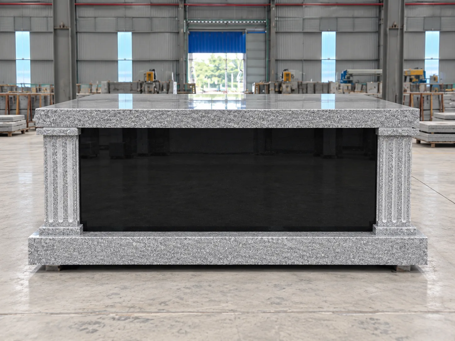Grey Black Granite Mausoleums headstone for Cemetery Application thumbnail 2