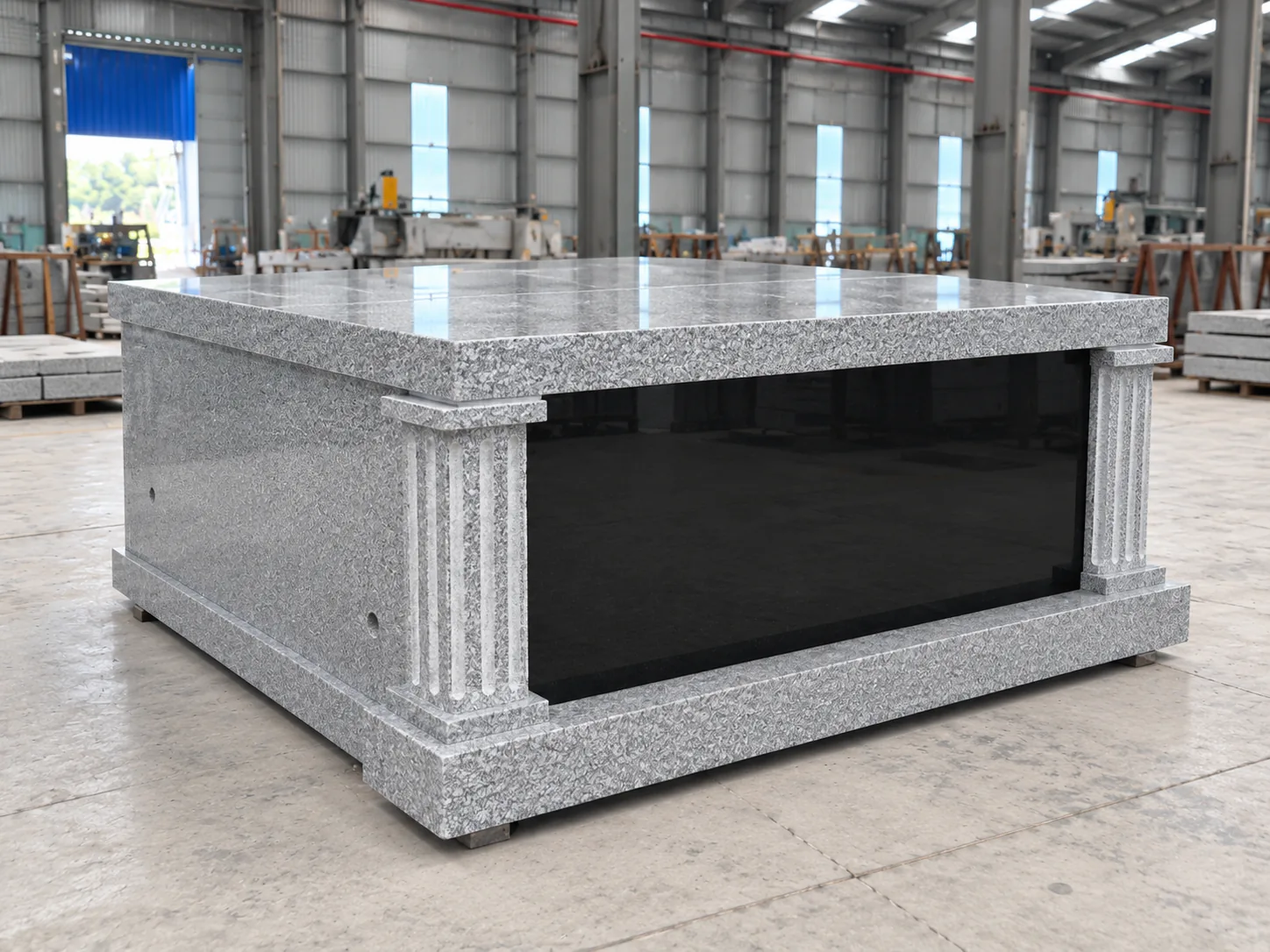 Grey Black Granite Mausoleums headstone for Cemetery Application thumbnail 3