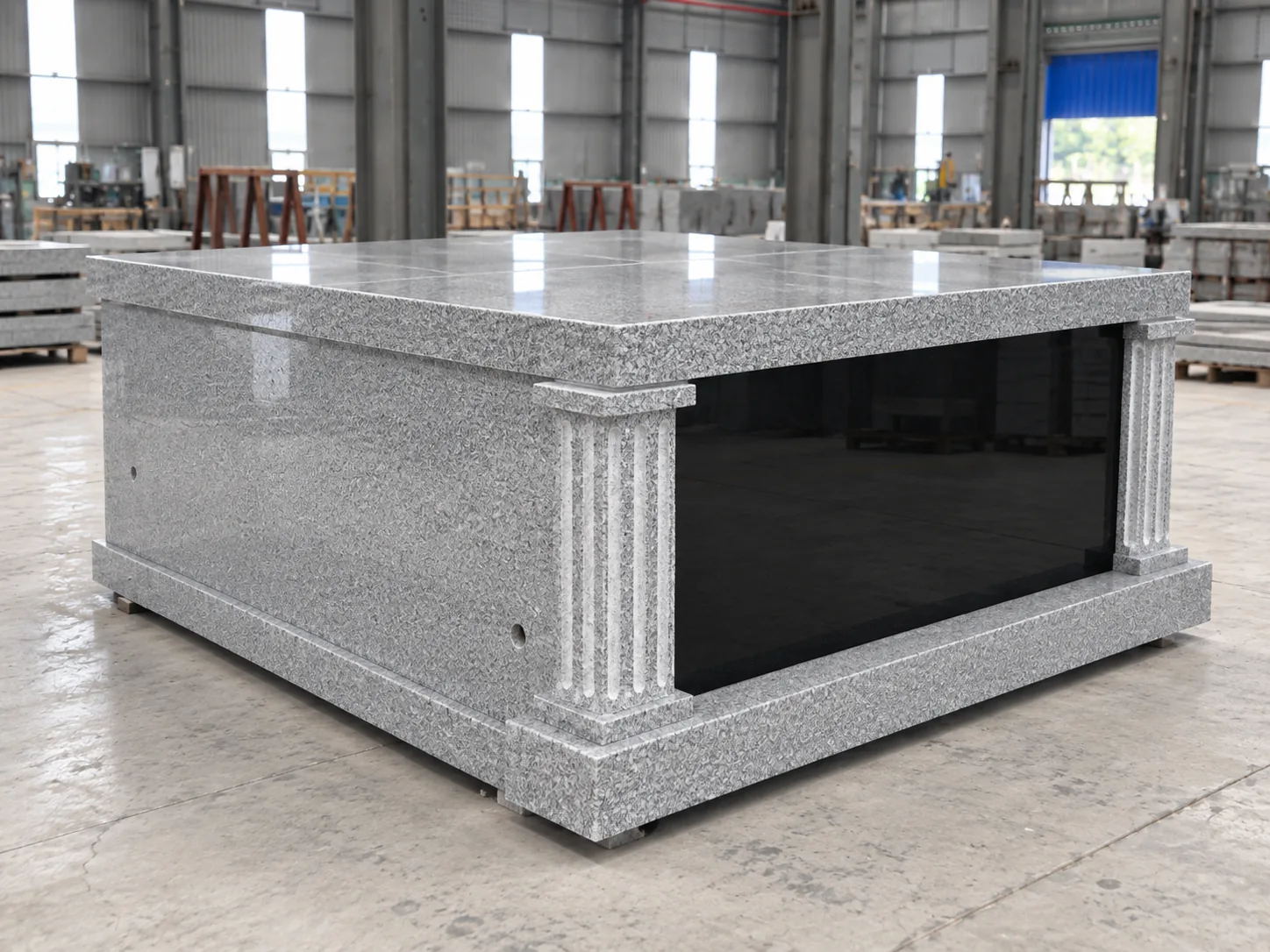 Grey Black Granite Mausoleums headstone for Cemetery Application thumbnail 4