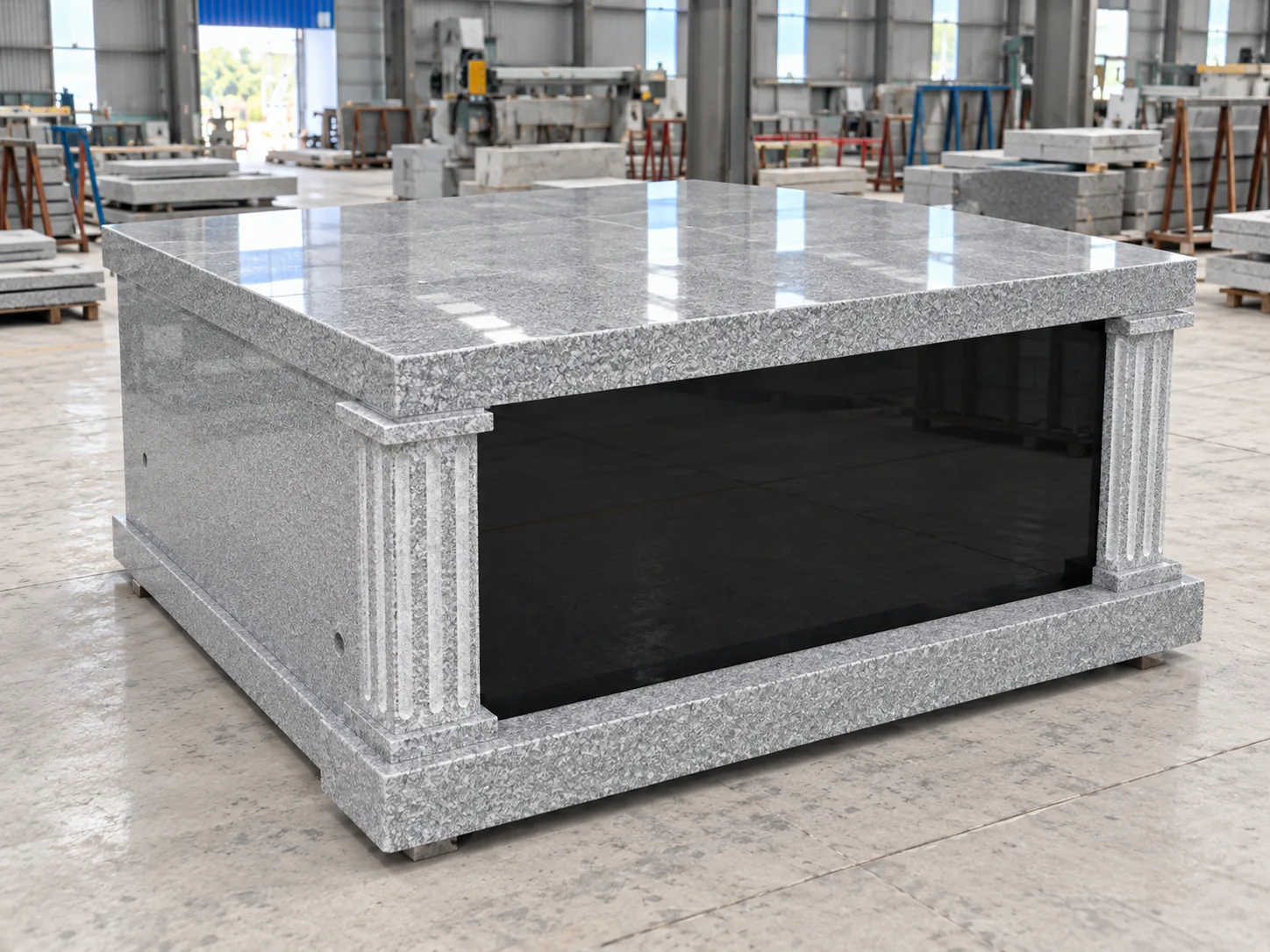Grey Black Granite Mausoleums headstone for Cemetery Application thumbnail 5
