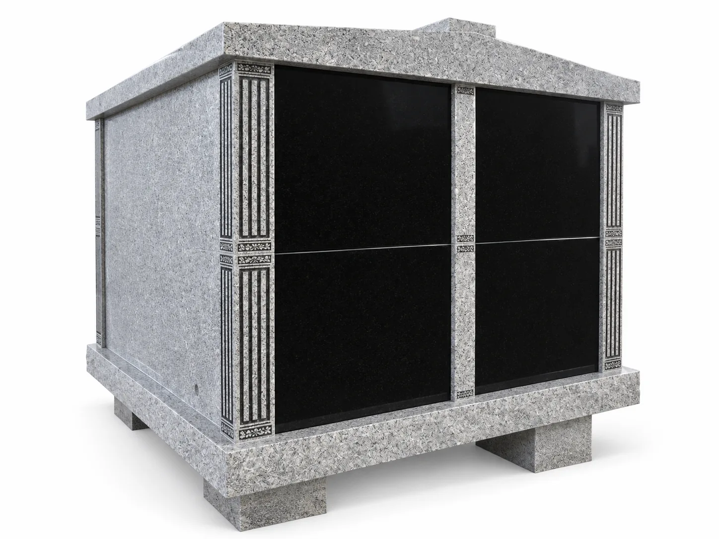 Grey Granite 4 Crypts Granite Mausoleums headstone for Memorial Park thumbnail 2