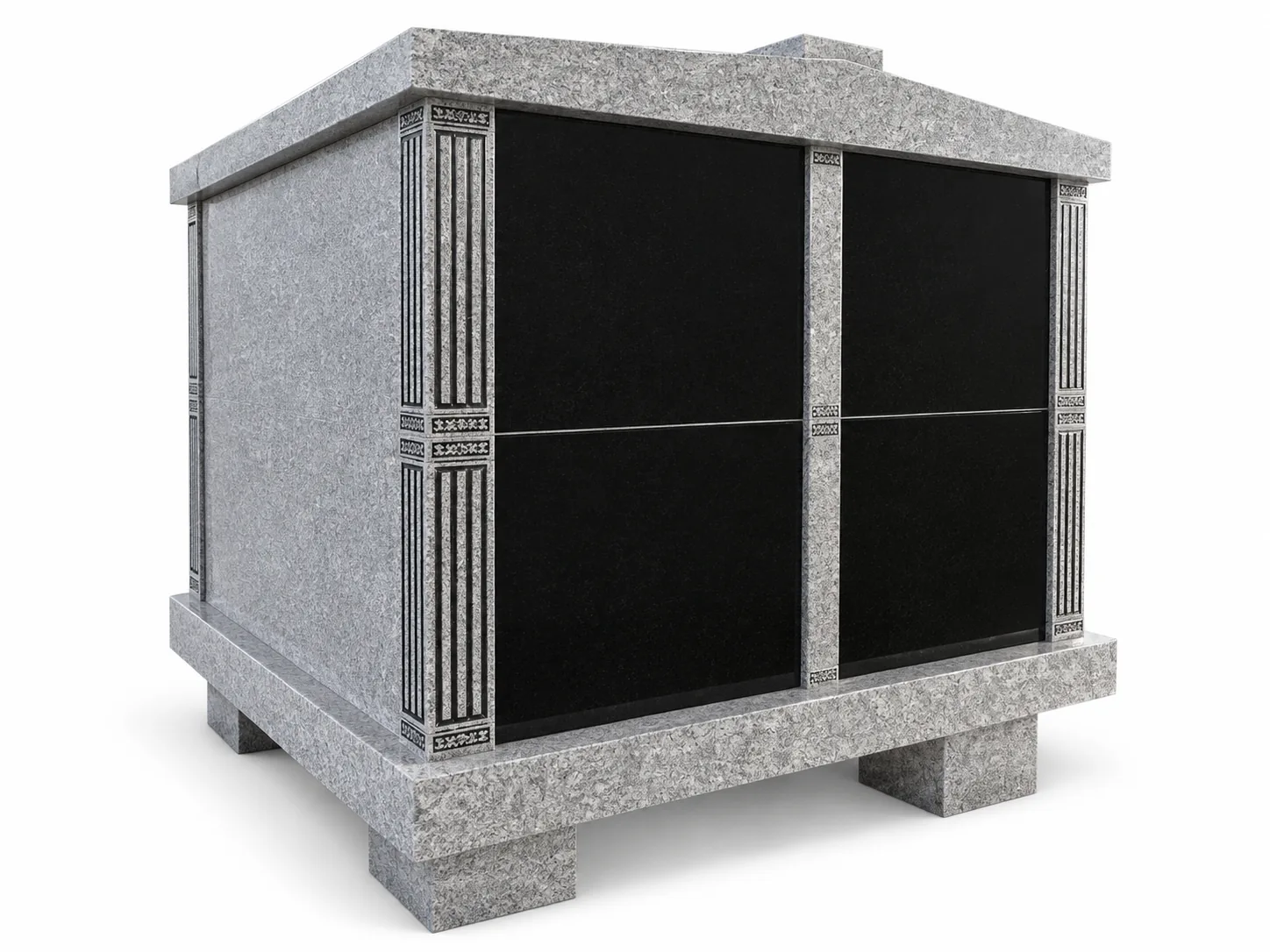 Grey Granite 4 Crypts Granite Mausoleums headstone for Memorial Park thumbnail 3