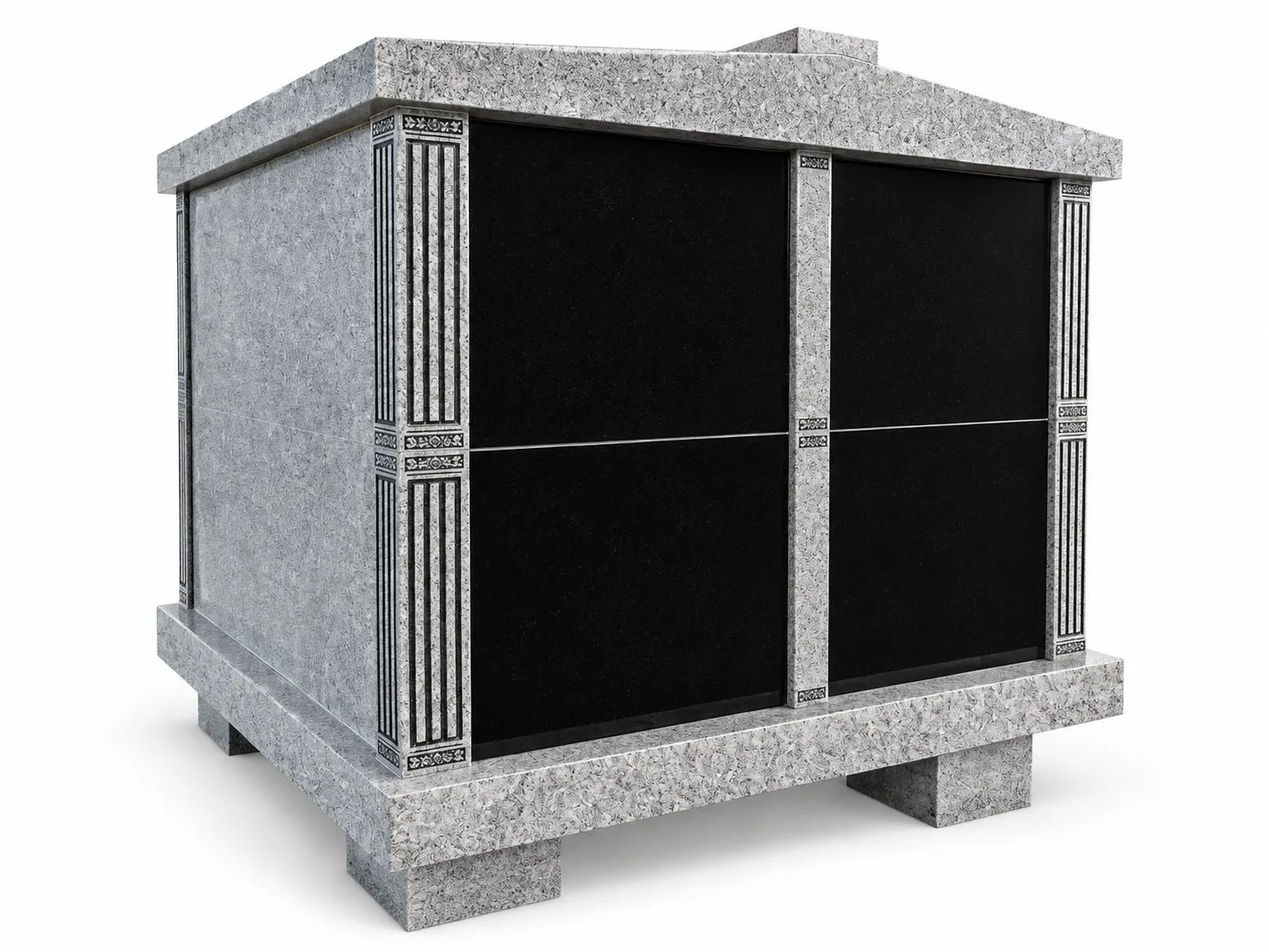 Grey Granite 4 Crypts Granite Mausoleums headstone for Memorial Park thumbnail 5