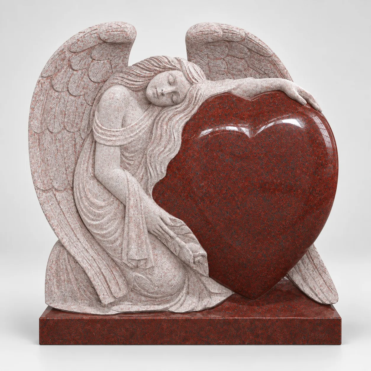 India Red Granite Traditional Headstone For Cemetery Application thumbnail 1