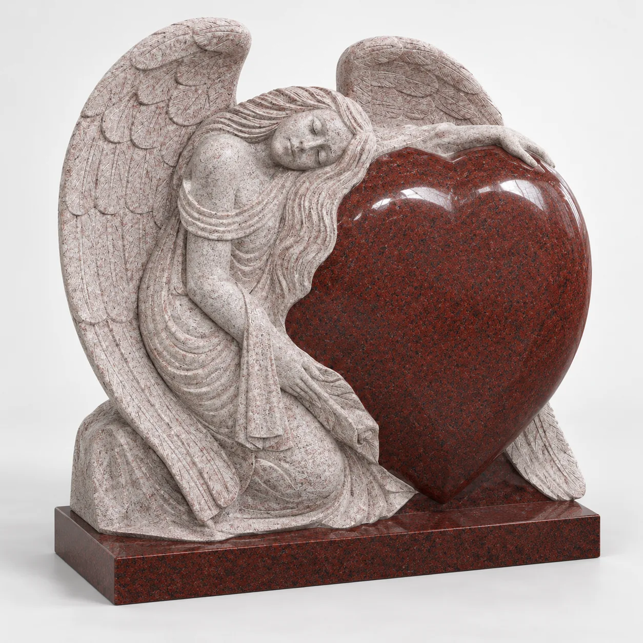 India Red Granite Traditional Headstone For Cemetery Application thumbnail 2