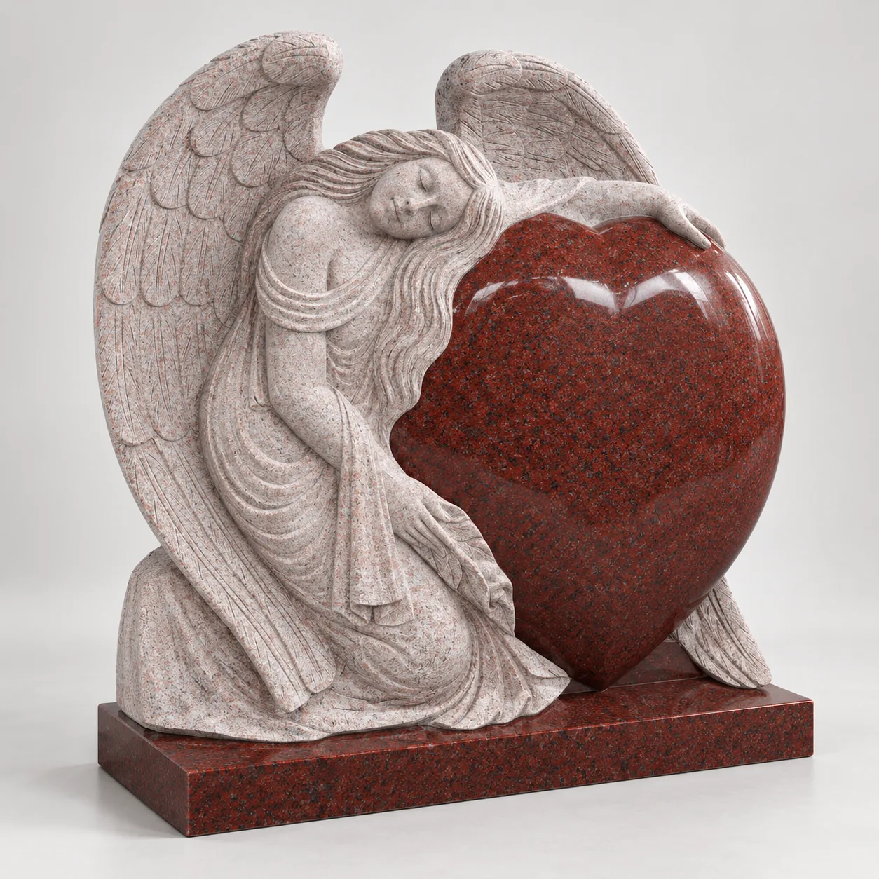 India Red Granite Traditional Headstone For Cemetery Application thumbnail 3