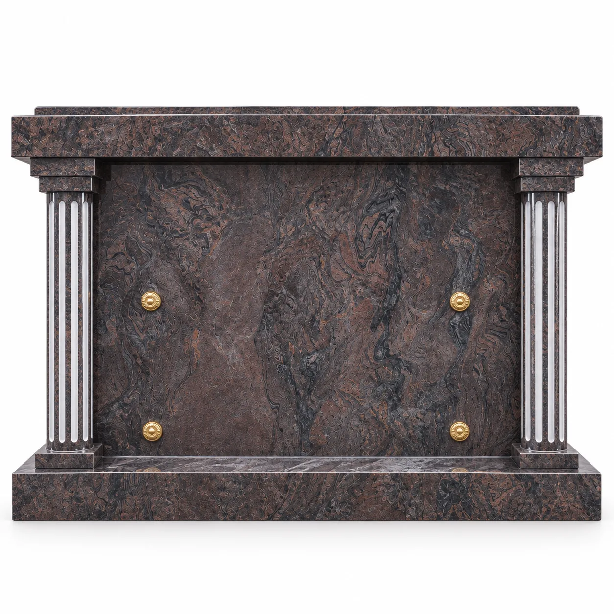 Brown Paradiso Granite 4 Crypt Mausoleums headstone for Cemetery Application thumbnail 2