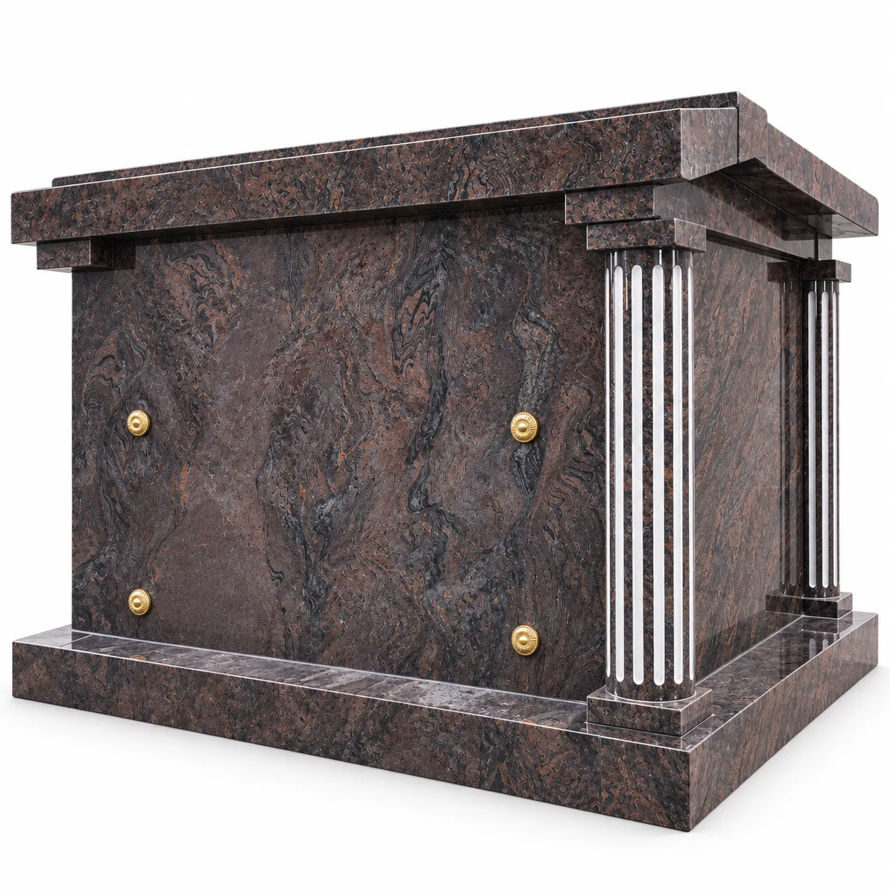 Brown Paradiso Granite 4 Crypt Mausoleums headstone for Cemetery Application thumbnail 3