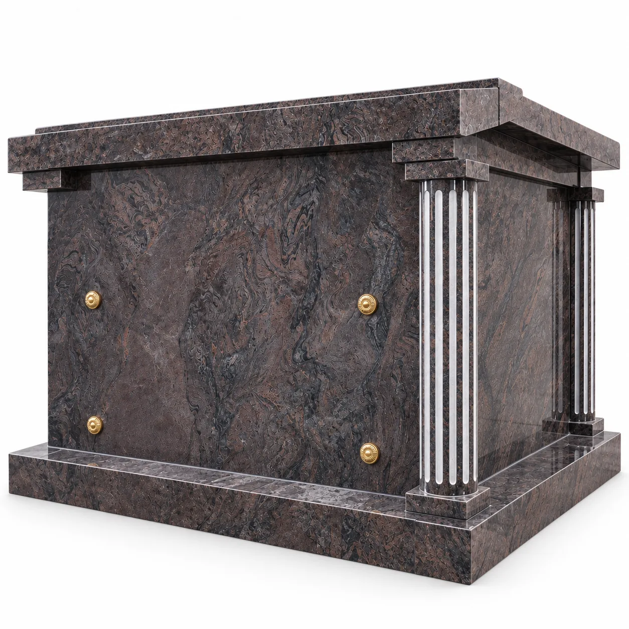 Brown Paradiso Granite 4 Crypt Mausoleums headstone for Cemetery Application thumbnail 4