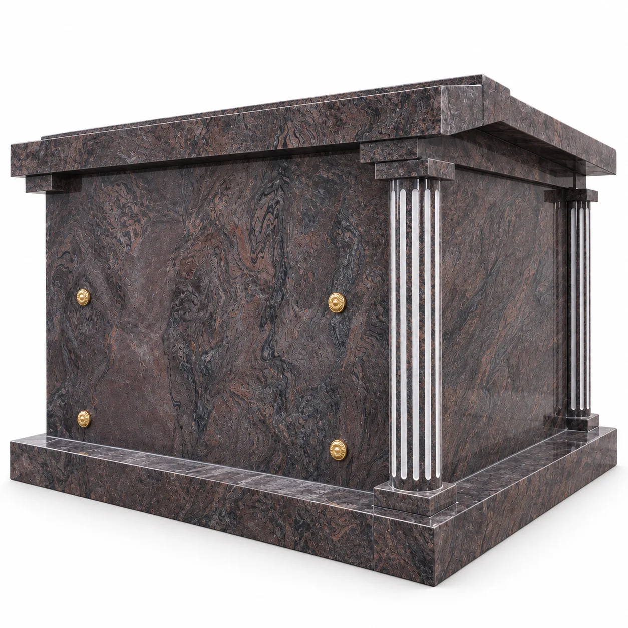 Brown Paradiso Granite 4 Crypt Mausoleums headstone for Cemetery Application thumbnail 5