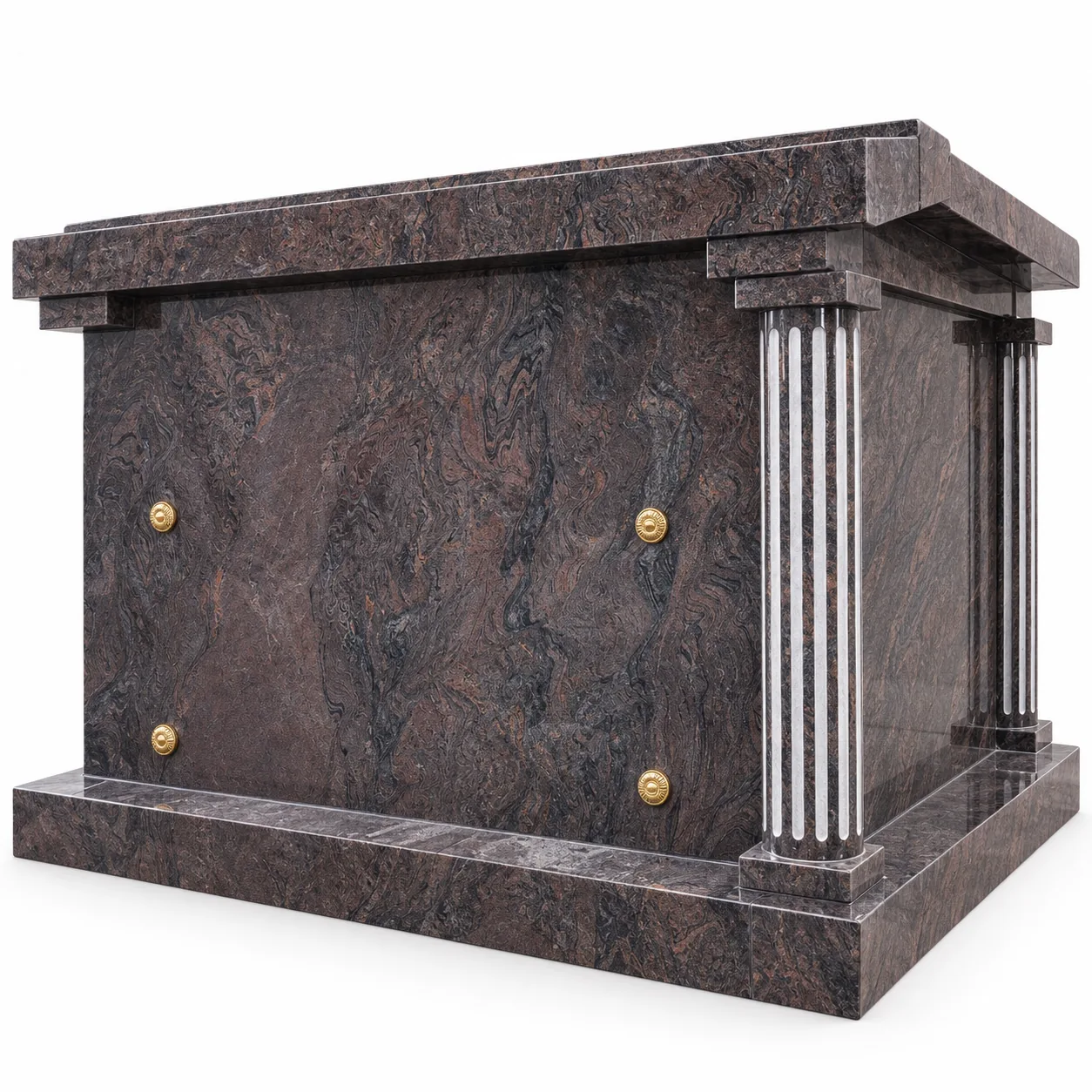 Brown Paradiso Granite 4 Crypt Mausoleums headstone for Cemetery Application
