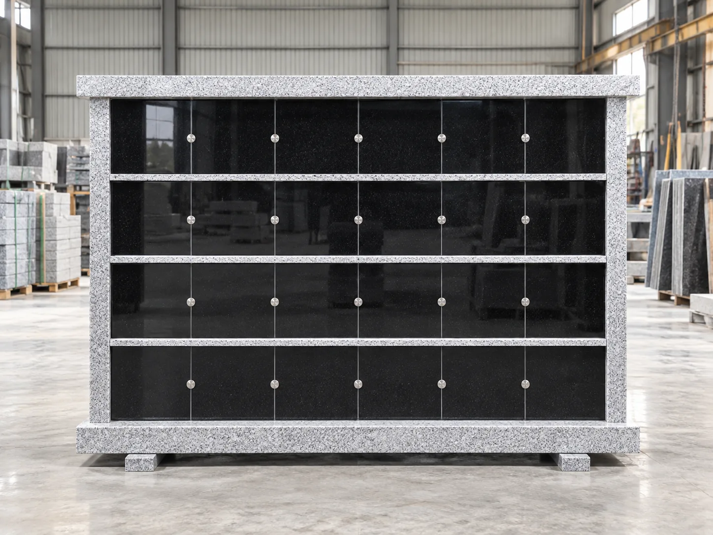 Grey Imperial Grey Granite columbarium headstone 48 Niches for Cemetery Memorial Application
