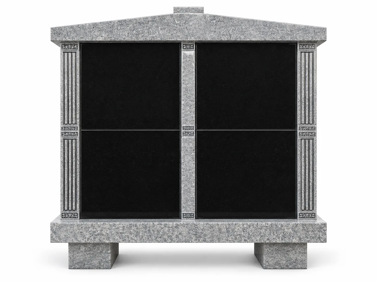 Grey Granite 4 Crypts Granite Mausoleums headstone for Memorial Park