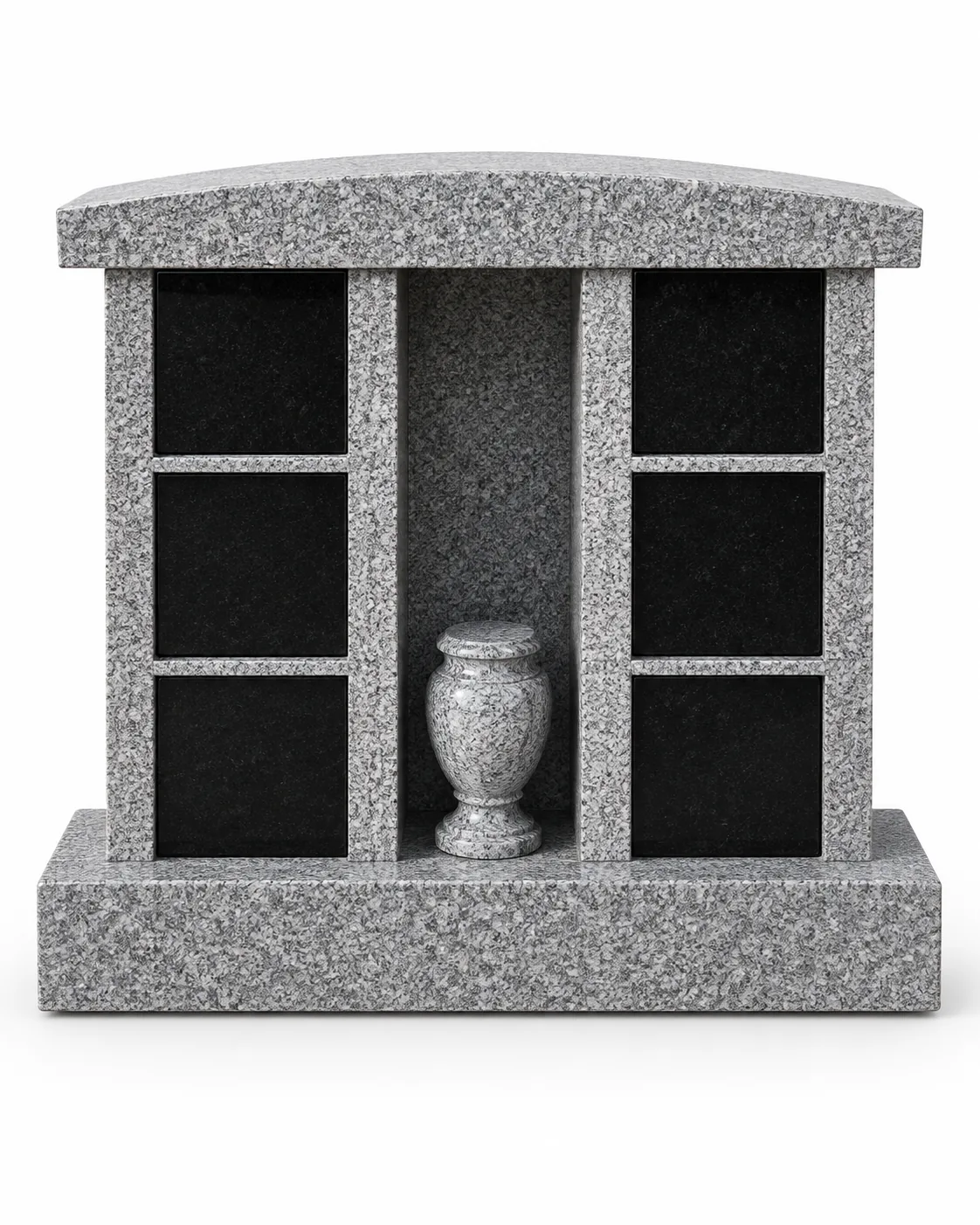 Grey granite 6 niches granite columbarium headstone for cemetery application