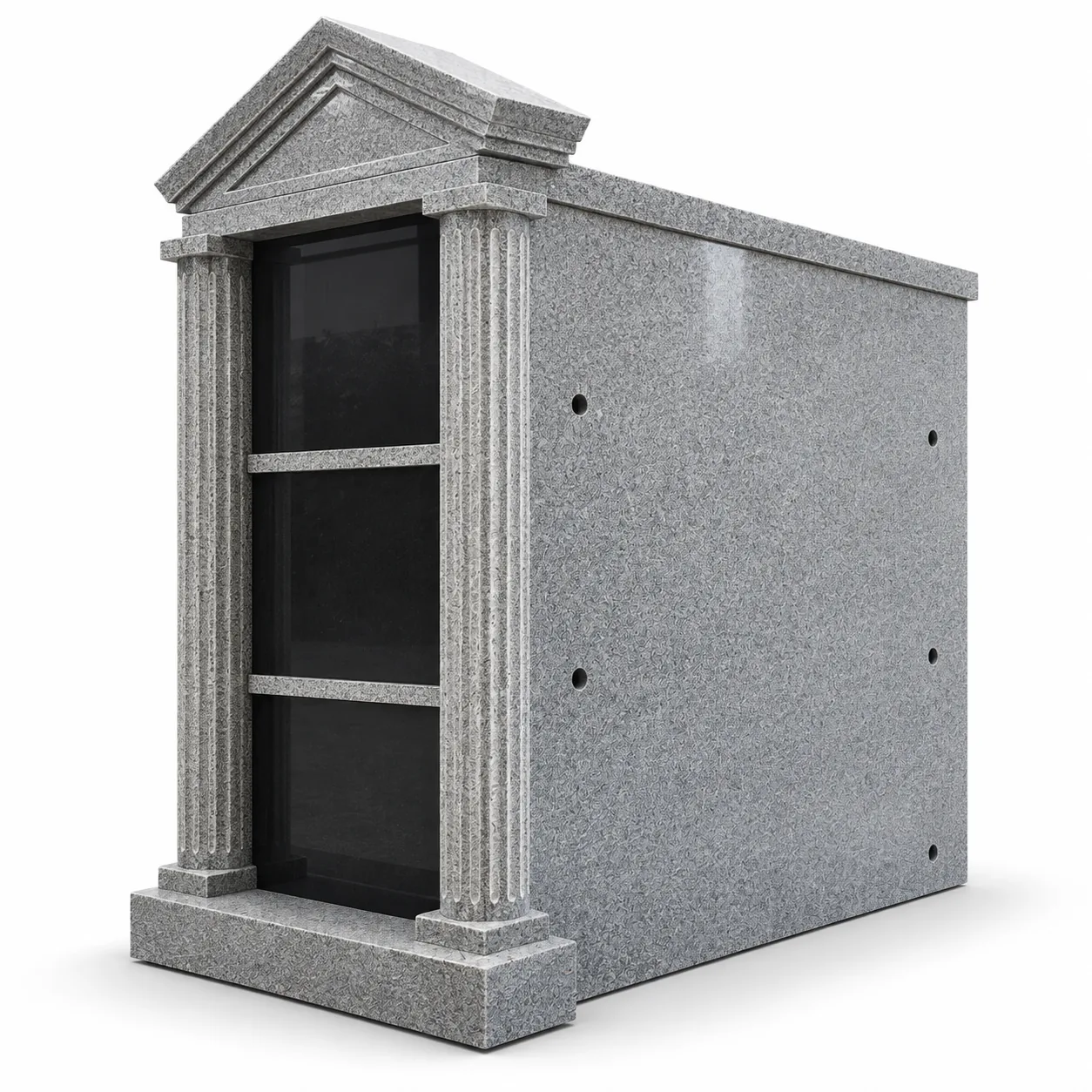 Grey Granite House Style Private Mausoleums headstone for Cemetery application