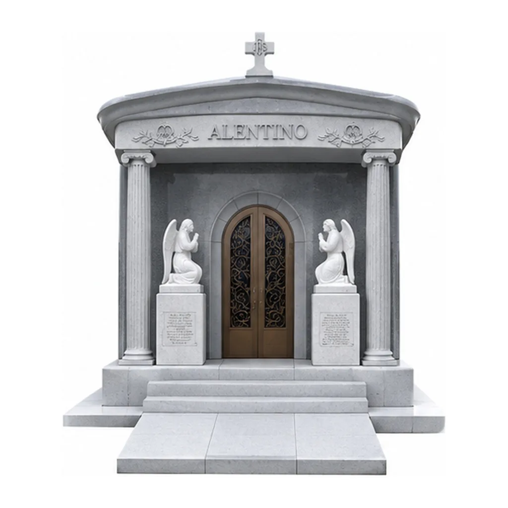 Grey Granite Mausoleums headstone for Cemetery Burial