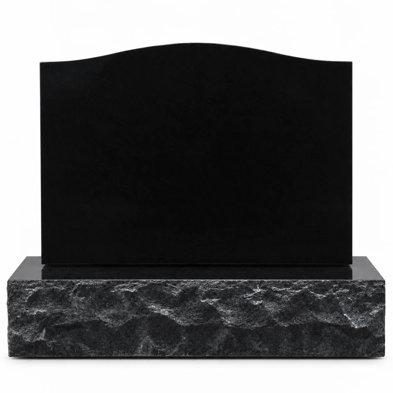 Shanxi Black Granite Serp top Traditional Headstone for Cemetery Application